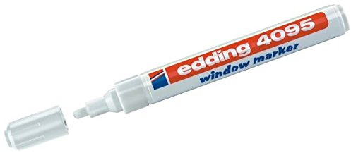 EDDING Window Marker 4095 | In allen Farben + Kombinationen zu verschiedenen Mengen wählbar (6, Weiß)