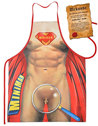 Mega Sexy Küchenschürze Kochschürze Grillschürze mit Gratis Urkunde - Miniman - lustiger Scherzartikel Funartikel Geschenkidee
