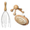 Wellness Kit de masaje de madera de 3 piezas | Aparato de masaje de cabeza | Dispositivo de masaje de espalda | Dispositivo de masaje corporal universal 4 cabezas – Masaje de cabeza Wellness araña