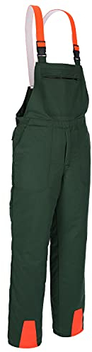Profi Schnittschutzlatzhose KWF Latzhose Schnittschutzhose Forsthose- Gr. 46, Grün Orange