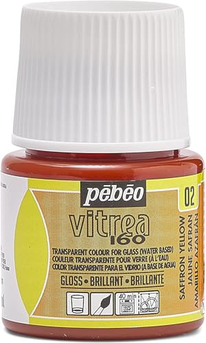 PEBEO 111002 – genomskinlig glasfärg Vitrea 160°C – saffrangul – 45 ml