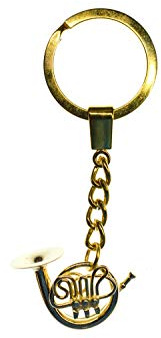 Miniblings Cor chromatique Cor d'harmonie Key chain + boîte à musique de la musique en laiton doré - bijoux à la mode main I I Pendentif trousseau de clés Porte-clef