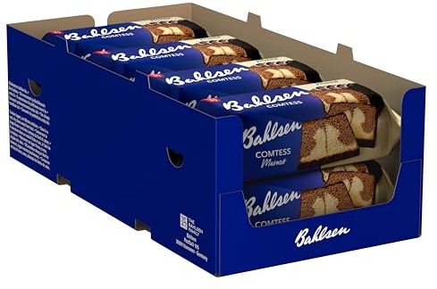 Bahlsen Comtess Marmor - Marmor-Rührkuchen mit Glasur, 8x350g | 8er Pack im Stapelkarton – saftiger marmorierter Rührkuchen mit Kakaostrudel & kakaohaltiger Glasur, für Handel & Gastronomie