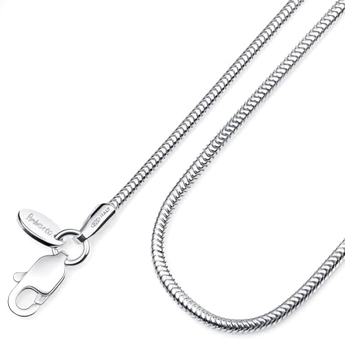 Amberta Cadena Serpiente 1.4 mm para Mujer en Plata Ley 925: Cadena plata 50 cm