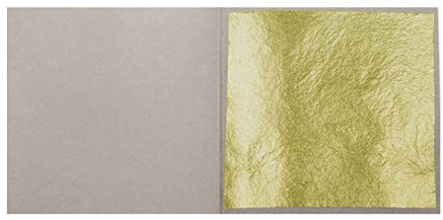 100 Blatt Echtes Blattgold 3,8 x 3,8 cm 23,75 Karat Echt Gold Essbar Speisen Speisen Lebensmittel zum Vergolden Basteln Kosmetik Spa Goldfolie Kuchen Backen Torten