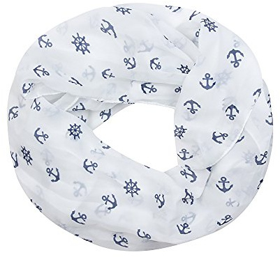 FASHION YOU WANT Damen Rundschal Loop Schal Maritim Anker Segelboot Steuerrad (S02)