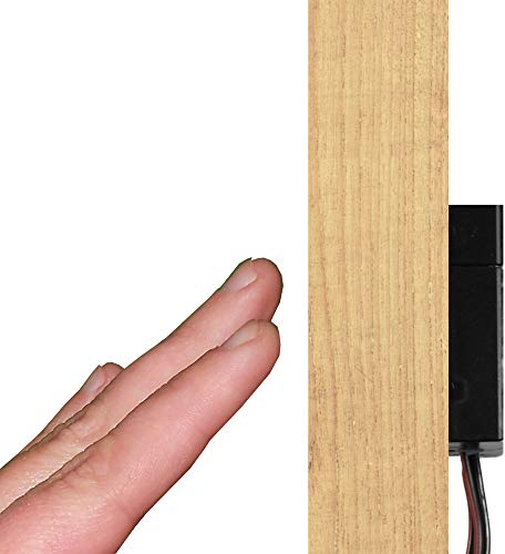 Interrupteur tactile LED, avec variateur, bois, invisible, 12 V / 50 W/max. 4,16 A, encastrable dans meuble