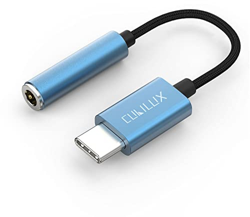 Cubilux USB C to 3.5 mm Headphone Adapter, 96 kHz / 24 Bit, Blue | Type C Audio Dongle for Moto Razr 2024/2025, Moto 25/S50/Edge 40–70, Galaxy S23–S25 and Pixel 7a/8a/9a/8–10 Pro