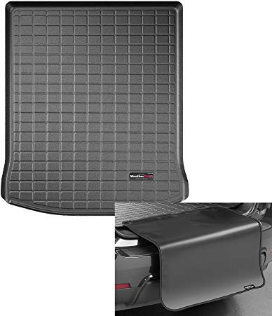Weathertech Kofferraumwanne +Stoßstangenschutz passend für BMW 5Series G30 Limousine Stan Getriebe Reserverad 2018-19 Schwarz CargoLiner