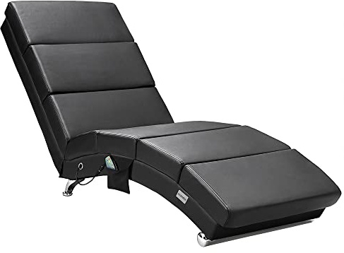 Casaria® Poltrona Chaise Longue Funzione Massaggiante e Termica 186x89x55cm Lettino Relax Sdraio Ergonomico in Tessuto Imbottito Portata 180 kg Soggiorno Ufficio Interno Reclinabile Lettura