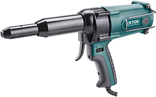Extol Industrial elektrische Blindnietzange I Nietpistole mit 8000N Zugkraft I Popnieten-Zange für 3,2mm bis 4,8mm Blindnieten I Blindnietgerät für Edelstahl-Nieten inkl. 2,5m Kabel