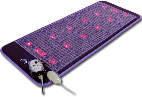 Ereada Infrared Amethyst Mat - Purple Professional 74 L x 29 W (186x72 cm) - 86-158°F (30-70°C) FIR Heat - Natural Crystals - Photon Red Light - Negative Ions - Magnetism - Original Manufacturer