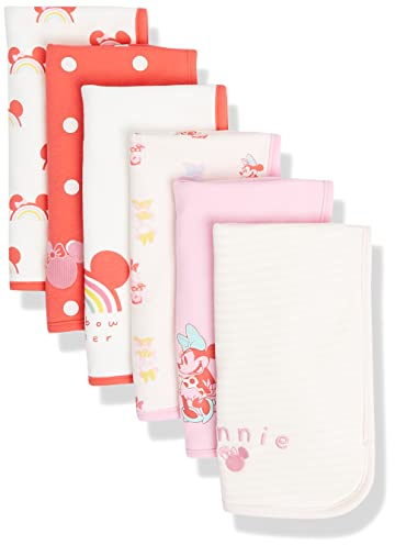 Amazon Essentials Disney | Marvel | Star Wars | Princess Baby Mädchen Weiche Spucktücher, 6er-Pack, Minnie Rainbow Chaser, Einheitsgröße