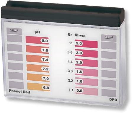 Wassertester Rapid Methode, Chlor pH, Doppelmesskammer, Anzeige von 12 verschieden Messwerten, ohne Tabletten