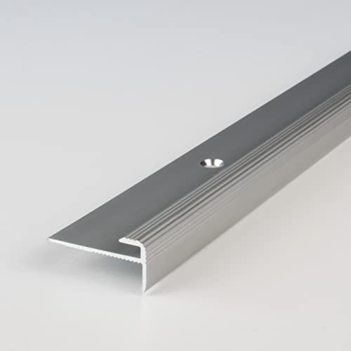 PROVISTON | Einfassprofil | Aluminium eloxiert | Silber | Breite 25 mm | Höhe 3 mm | Länge 2700 mm | Gebohrt | Abschlussprofil | Einschubprofil | Abschlussleiste | Bodenprofil | 1 Stück