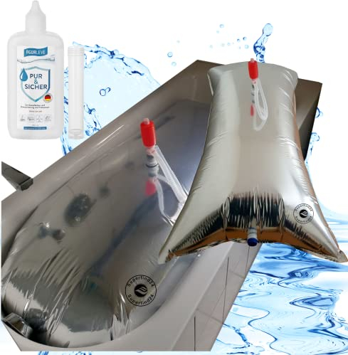 Superfind24® Wasserbeutel, Wassersack, 220 Liter Prepper Wasser Notfallvorsorge Set für die Badewanne inkl. Wasserdesinfektion.