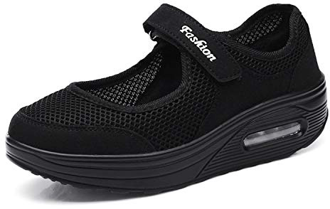 LYBANG Zapatos de Enfermera de Trabajo cómodos para Mujeres Antideslizantes Transpirables amortiguadores para Caminar Fitness ortopédico Zapatos de Baile Ligeros Zapatos para Caminar nórdicos