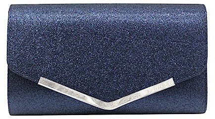 WUURAA Glitzer Geldbörse Strass Abendtasche Elegante Party Bankett Clutches Dame Handtasche Frauen Cocktail Crossbody Umhängetasche, dunkelblau