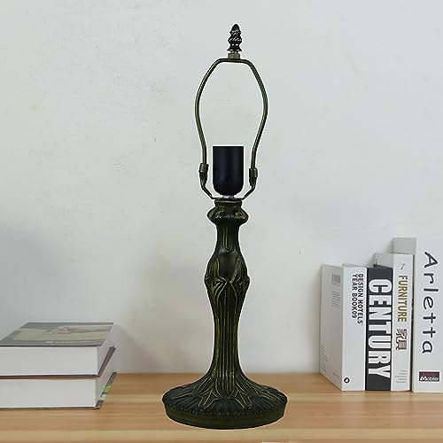 BOTOWI 19 de Altura Base de la Lámpara de Mesa de repuesto sólo Tiffany Luces de Escritorio Base de Resina Base de la Lámpara de Bronce Apto para 12 Tiffany Estilo Pantallas de Vidrieras