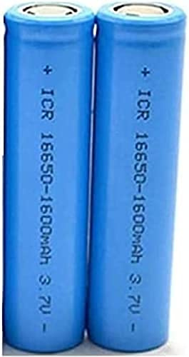 Batteria ricaricabile 16650 Batteria 3.7V 1600mah per lettore audio macchina di canto piccolo ventilatore torcia luminosa, 2 pezzi