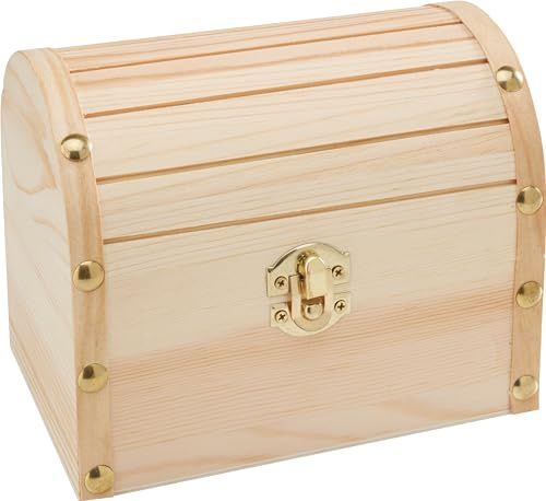 VBS Runddeckeltruhe m. Beschlag Truhe Kiefernholz Metall 11x12.5x15.5 cm