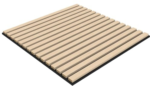 Tuda Grass Direct | Acoustic Wall Wood Veneer Panels Tiles Series 1-60cm x 60cm - Washed Oak (4 Pack)
