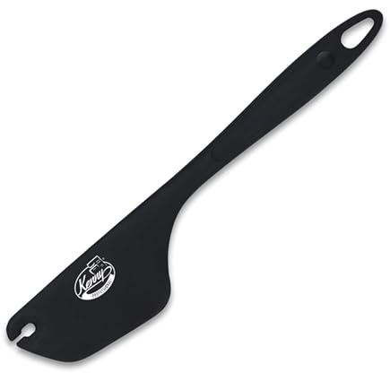 Kenny Professional Teigschaber 2 in1 mit Kniff zum Portionieren & Sauber Abstreifen | aus Edelstahl & Silikon Teigspachtel Teigschneider (anthrazit)
