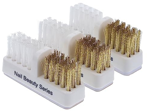 Healeved Spazzola Pulizia Punte Fresa Unghie in Rame Pennello Per Manicure Professionale E Uso Domestico Strumento Portatile Per Pulizia Nail Art 4.6X2.3X1.5 Pollici