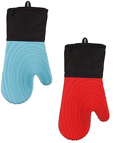 FUNOMOCYA 2er-Set Praktische Ofenhandschuhe Für Die Küche Hitzebeständige Handschuhe Silikonmaterial Nicht Hängendes Design Einheitsgröße
