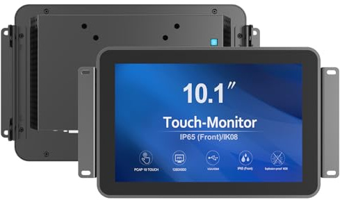 GreenTouch Pantalla táctil multitáctil de 10,1 pulgadas, 1000 nits, pantalla táctil táctil PCAP abierta, pantalla LCD industrial de 1280 x 800, color negro