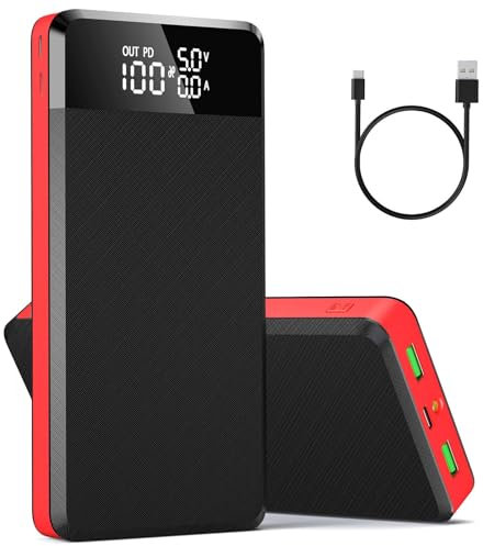 Power Bank 26800mAh,Tragbares Smart Handy-Ladegerät mit LED-Anzeige, Schnelles Aufladen QC 22,5W & USB C PD 25W, 5 Ausgänge und 2 Eingänge für Camping Outdoor Reisen Handy Tablets