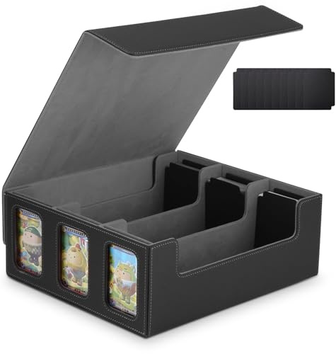 Azyvum MTG Deck Box Boîte de rangement magnétique pour 2300 cartes Commander Display TCG Box avec 4 séparateurs de cartes compatibles
