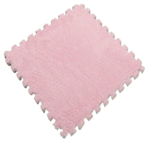 8 Stück 30 x 30 x 0,6 cm Wohnzimmer-Schlafzimmermatte, ineinandergreifende Teppichfliesen for Wohnzimmer-Schlafzimmer-Dekoration(Pink)