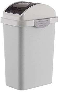 Contenedor de basura Contenedores de basura para exteriores Contenedores de basura de plástico con tapa abatible, bote de basura para uso en interiores, exteriores o comerciales Contenedores de basura