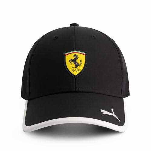PUMA Scuderia Ferrari F1 Casquette Logo Classique Enfant | Casquette à 6 pans avec logo, Écusson Scudetto Ferrari sur le devant, Visière blanche contrasté doublée