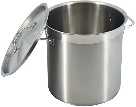 Olla de Acero Inoxidable Olla grande de acero inoxidable con tapa - Olla grande de acero inoxidable, olla redonda de fondo compuesto para sopa, olla grande para estofado de carne para restau