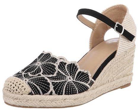 Ital Design Damenschuhe Pumps Keilpumps, 55-A04-, Textil, Schwarz, Gr. 39