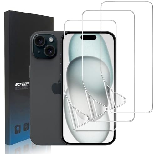 zonyee 3 Pezzi Pellicole Protettive in Idrogel Compatibile con iPhone 15, Trasparente HD Morbida TPU Protezione Schermo per iPhone 15 - [Non Vetro] Alta Sensibilità, Senza Bolle