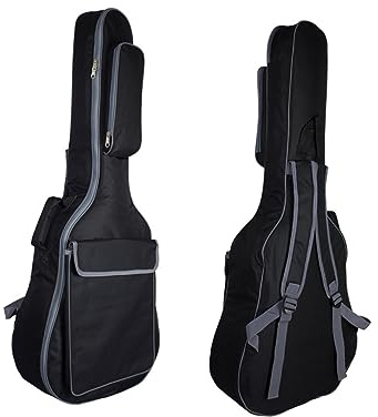 ERINGOGO Akustikgitarren Gigbag 41 Zoll Gepolsterte Gitarrentasche Mit Doppelgurten Schwarzer Rucksack Gitarrenkoffer Für Konzertgitarre Musikzubehör