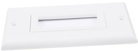 Uonlytech Plaque Murale de Gestion de Câbles à Brosse Blanche, Passe-câble Traversant, Montage sans Soudure, Compatible Bureau et Home Cinéma, Usage Solide