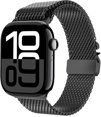 Correa de Titanio para Apple Watch Ultra 3/2/1 49mm, Pulsera Milanese Loop, Hebilla Paracaídas Correas Titanio para Apple Watch 49mm 46mm 45mm 44mm 42mm(Serie 3 2 1), Series 11/10/9/8/7/6/5/4/3/2/1/SE