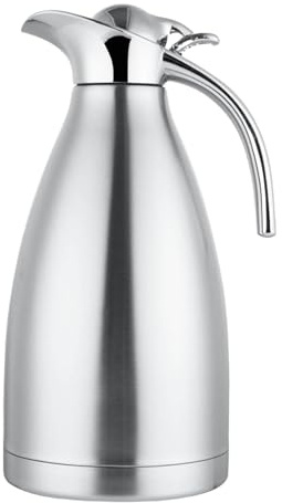 TAIZhiChen Caraffa Termica per caffè in Acciaio Inossidabile, Teiera, Brocca, Mantenimento del Calore E del Freddo con Coperchio, Bollitore Sottovuoto a Doppia P, 2 Litri