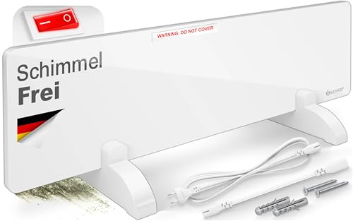 KESSER Riscaldamento a infrarossi contro la muffa, 50 W, per parete e bagno, senza muffa, alternativa a spray antimuffa e vernice, a risparmio energetico, bianco