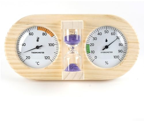 Termoigrometro per sauna, termoigrometro per sauna in legno, misuratore di temperatura e umidità, accessori per bagno turco (C)