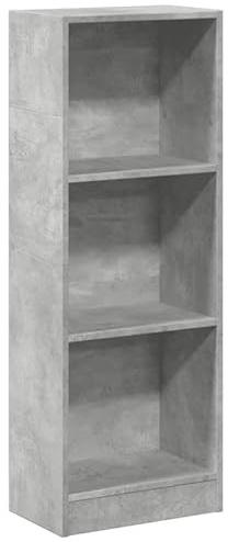 Eleganz Estantería de madera gris hormigón 40 x 24 x 109 cm – Moderno sistema de estanterías para salón, oficina o habitación infantil – solución de almacenamiento estable para libros y decoración