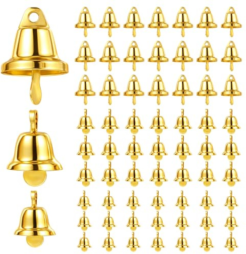 120 PCS Small Bells for Crafts, 3 Sizes Mini Bells for Crafts Small Gold Bell Decorativebell Christmas Tree Pendants, Mini Gold Libertybell for Craft Making and Favor Decorating Wind Chimes