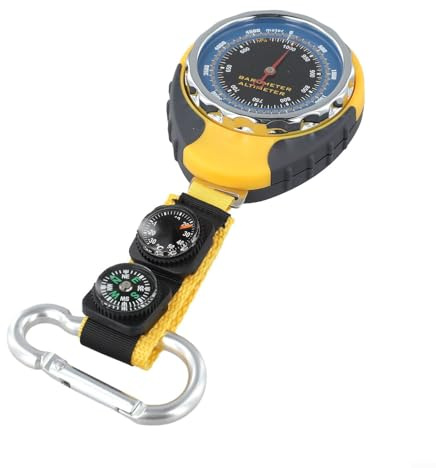Outdoor 4-in-1 Altimeter with Barometer, Thermometer, Altimeter for Hiking, Multi-Function Barometer, Outdoor Mountaineering Thermometer