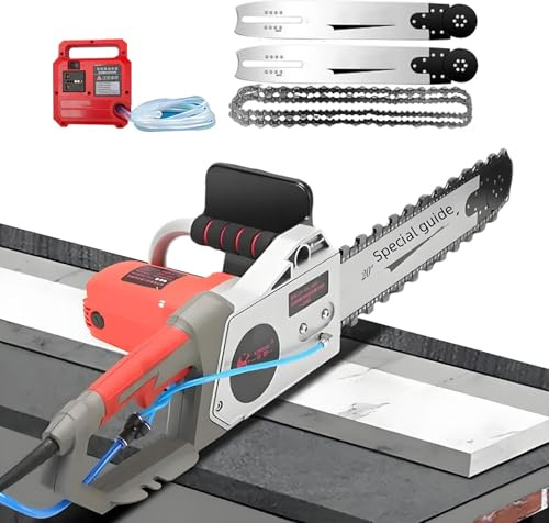 Corded Electric Concrete Chain Saw for Wall Chasing, Chainsaw Wall Cutter 5800W/6500W High Power, 35cm/48cm Cutting Depth, Diamond Chain, Wet & Dry Dustless Cutting for Remodeling Projects (5800W350)