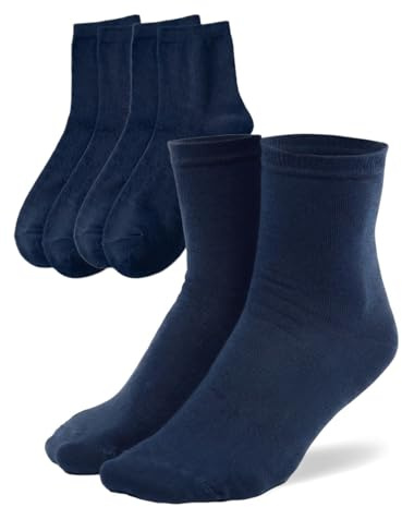 MILENA Calzini Donna 3 Paia in Cotone – Morbidi e Traspiranti Senza Cuciture – Blu Navy – Taglia Unica 37–41