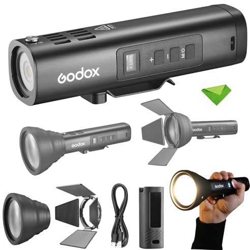 Godox FL15Bi Bi-Color LED Video Flash Light, Photography Flashlight | 11 FX Effects, IP54 Weather Resistant, 1/4 Threaded, Lightweight Handheld Fill Light Spotlight for Photo, Video w/Barndoor